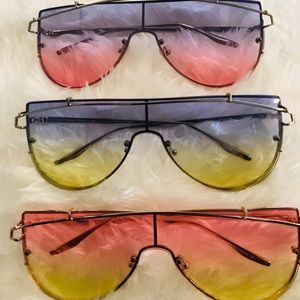 Multi Tone Retro Aviator Sunglasses